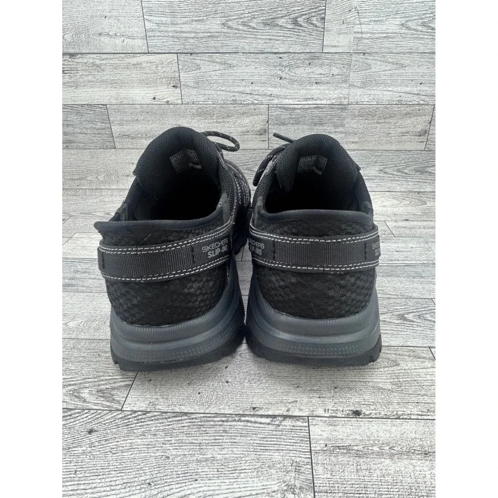 Skechers Slip-ins Adventure Men Sz 9.5 Wide Black Charcoal Sneakers 237622W BKCC